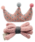 Set de Broche de Corona con Moño de Estambre