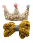 Set de Broche de Corona con Moño de Estambre