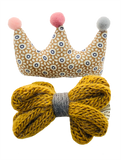 Set de Broche de Corona con Moño de Estambre