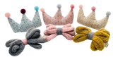 Set de Broche de Corona con Moño de Estambre