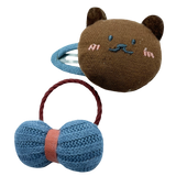 Cuca de cabeza de animalito o fruta con liga de moño puff