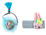Set de Broche de Conejo con Liga de Flores