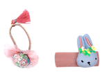 Set de Broche de Conejo con Liga de Flores