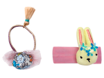 Set de Broche de Conejo con Liga de Flores