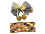 Set de Moño con Broche Forrado de Gotas