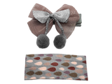 Set de Moño con Broche Forrado de Gotas