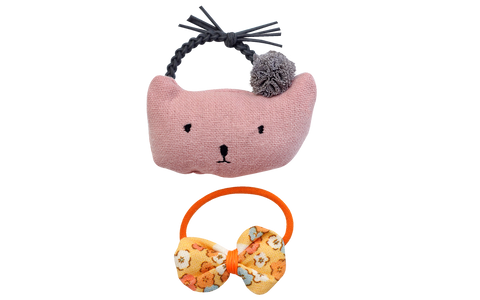 Juego de Ligas Cabeza de Gatito con Liga de Moño