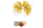 Moño de Lentejuela y Mini broche de Pompones