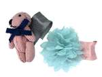 Set 2 Broches Osito con Flor de Tul