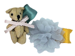 Set 2 Broches Osito con Flor de Tul