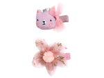 Broche Osito Print Cuadros y Flor Tul Glitter