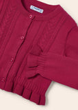 Torera de tricot con calados de algodón sostenible para niña